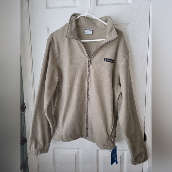 Columbia Other - Mens NWT Columbia Fleece full zip Up Long Sleeve Collared plush jacket Tan